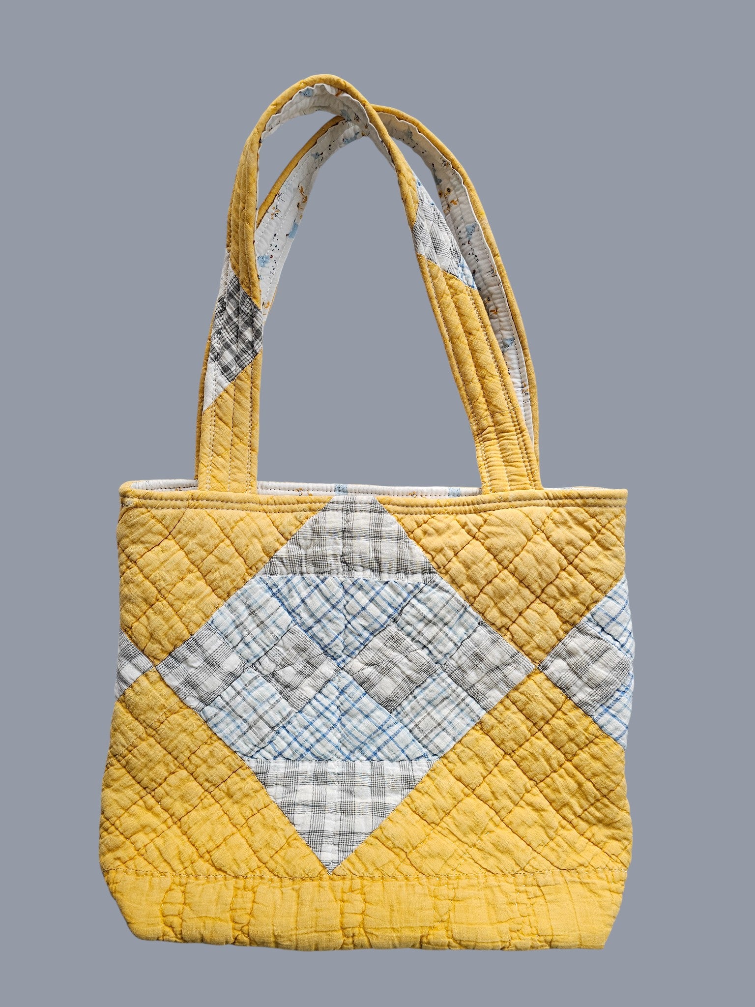 Vintage Quilted Tote Bag w/Hens