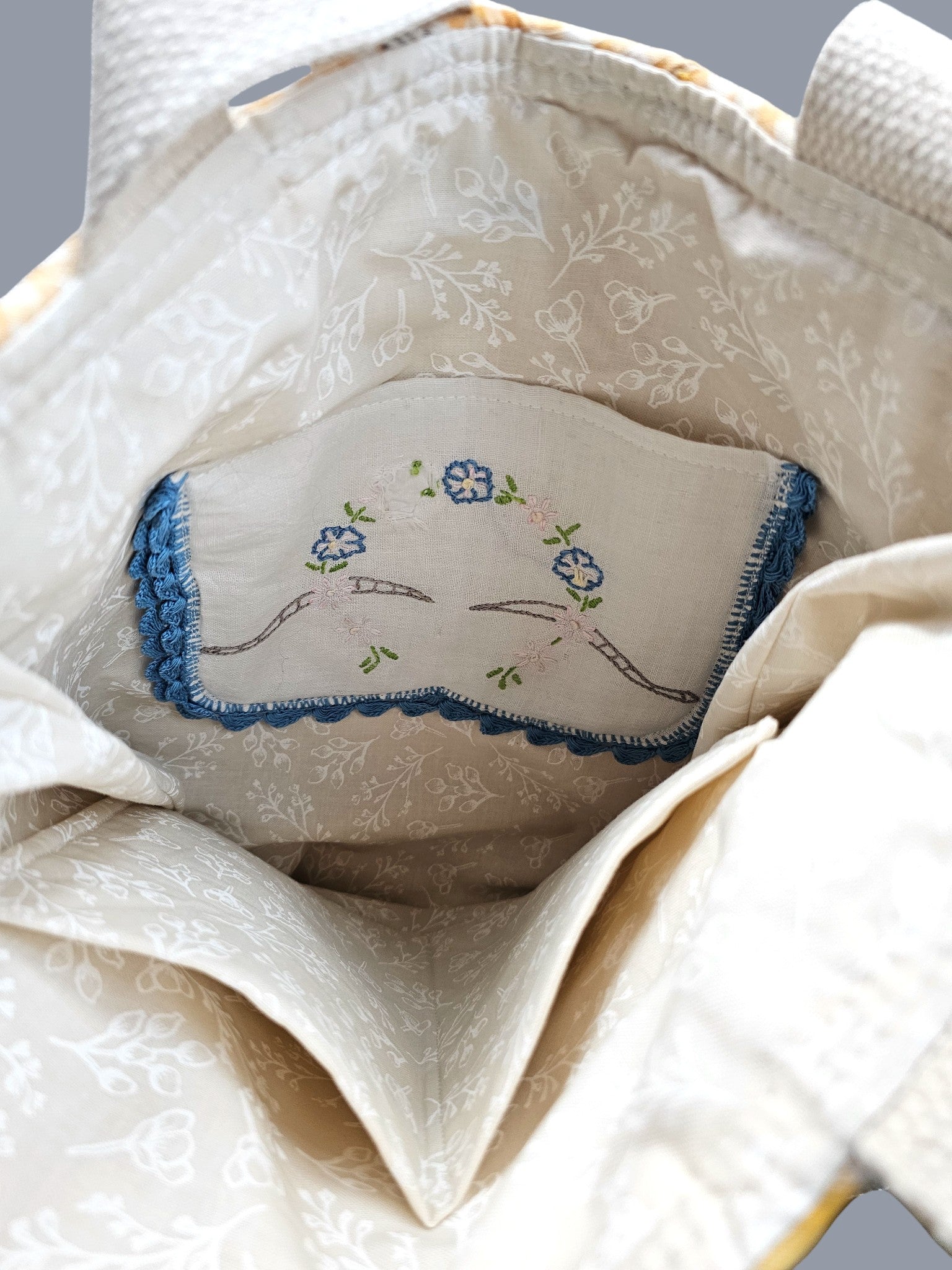 Vintage Quilted Tote Bag