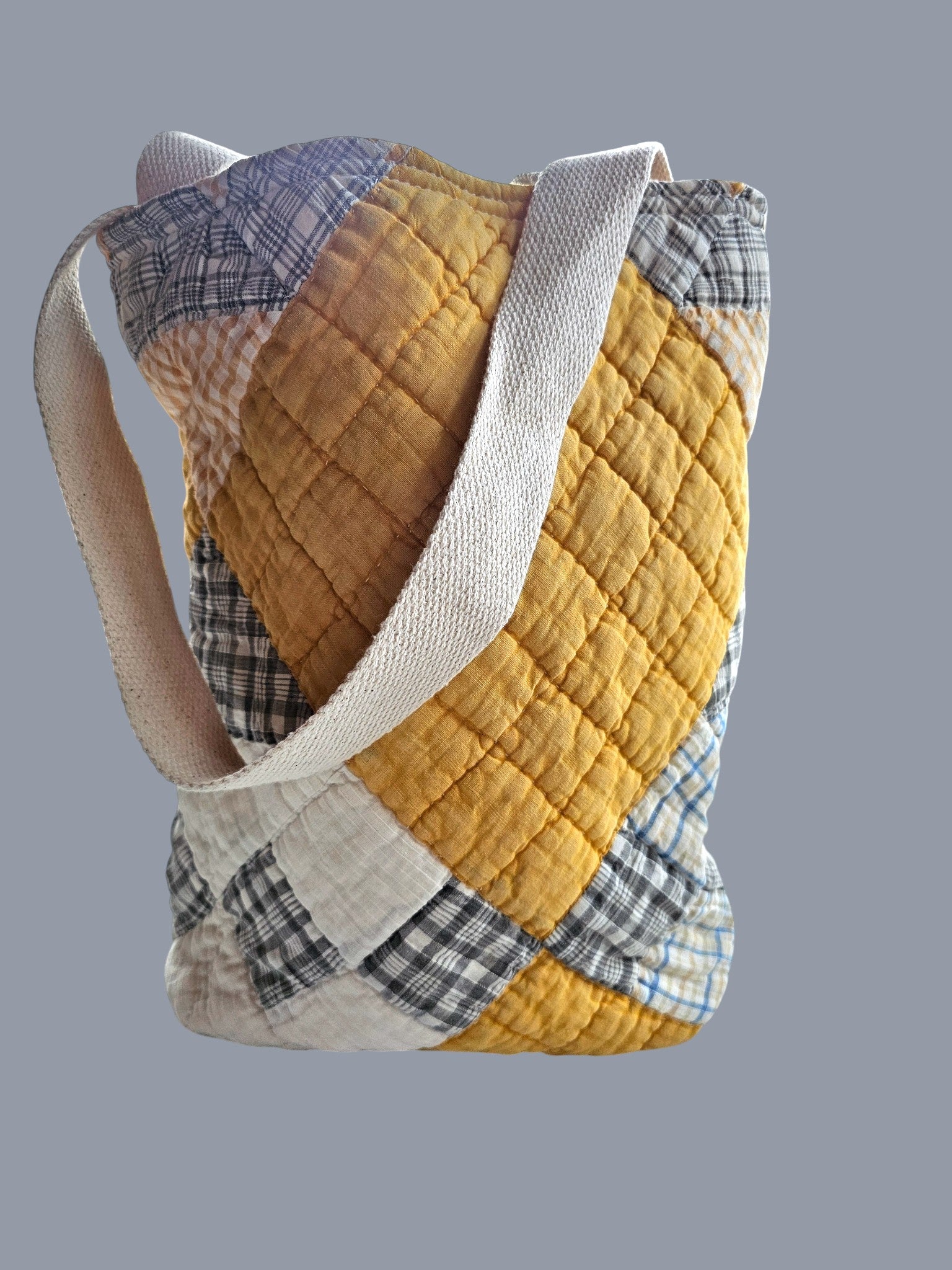 Vintage Quilted Tote Bag