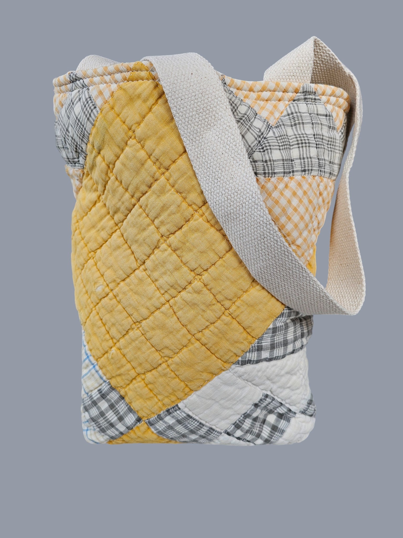 Vintage Quilted Tote Bag