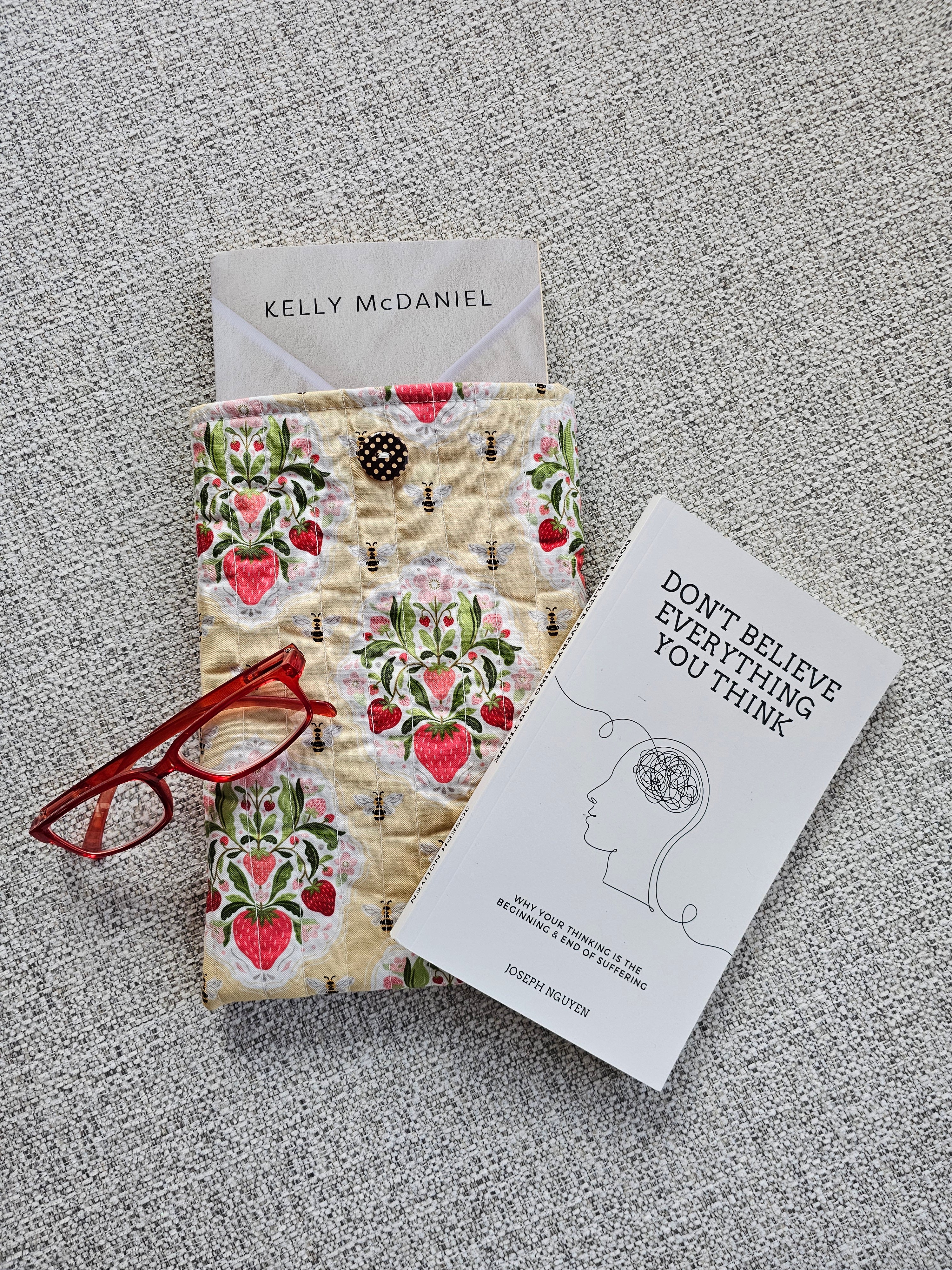 Quilted Book/e-Reader Sleeve - Medium