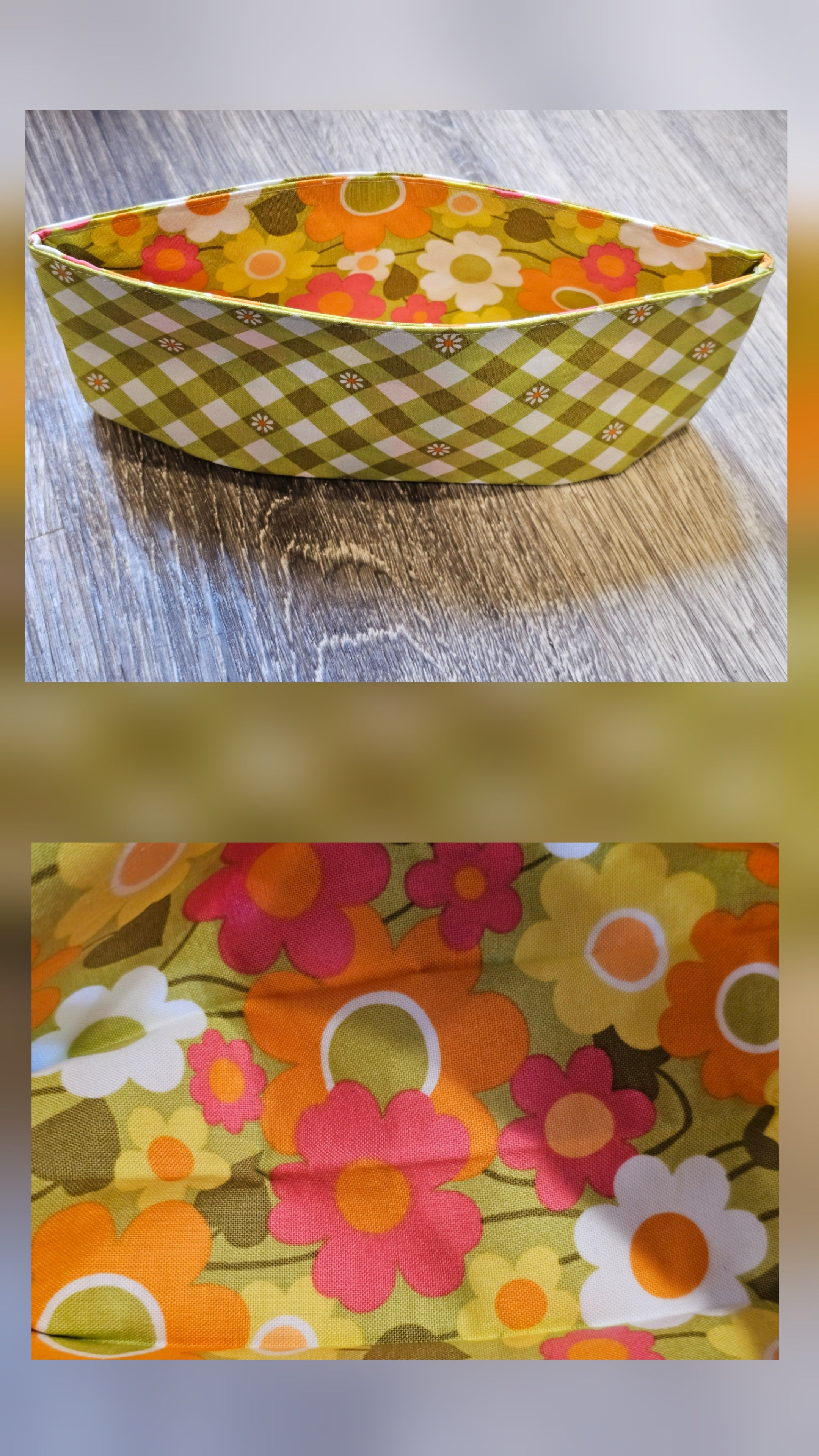 Reversible and Collapsible Cotton Fabric Baskets