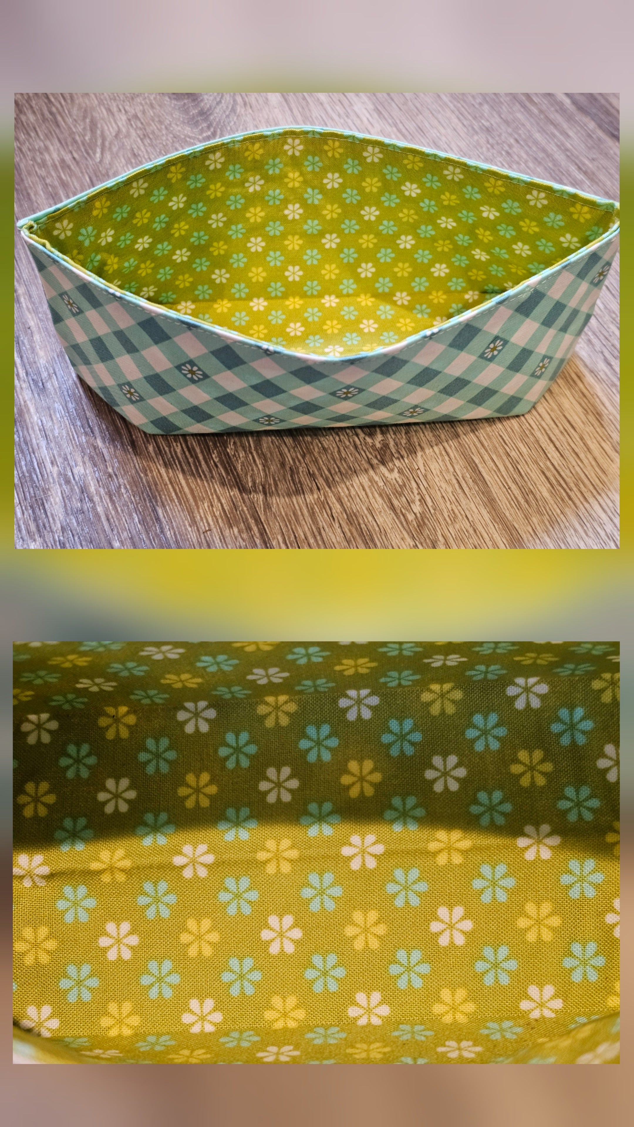 Reversible and Collapsible Cotton Fabric Baskets