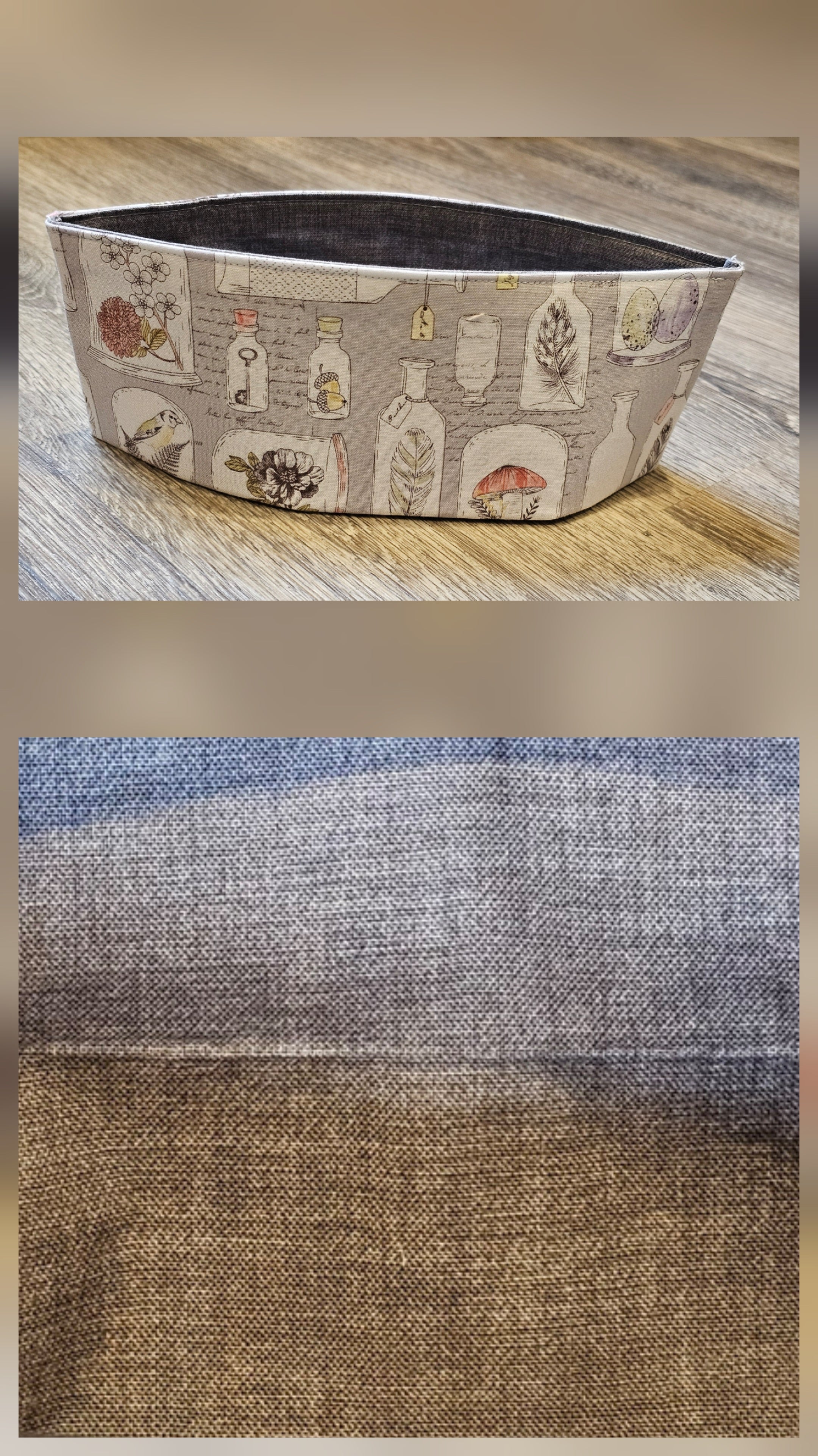Reversible and Collapsible Cotton Fabric Baskets