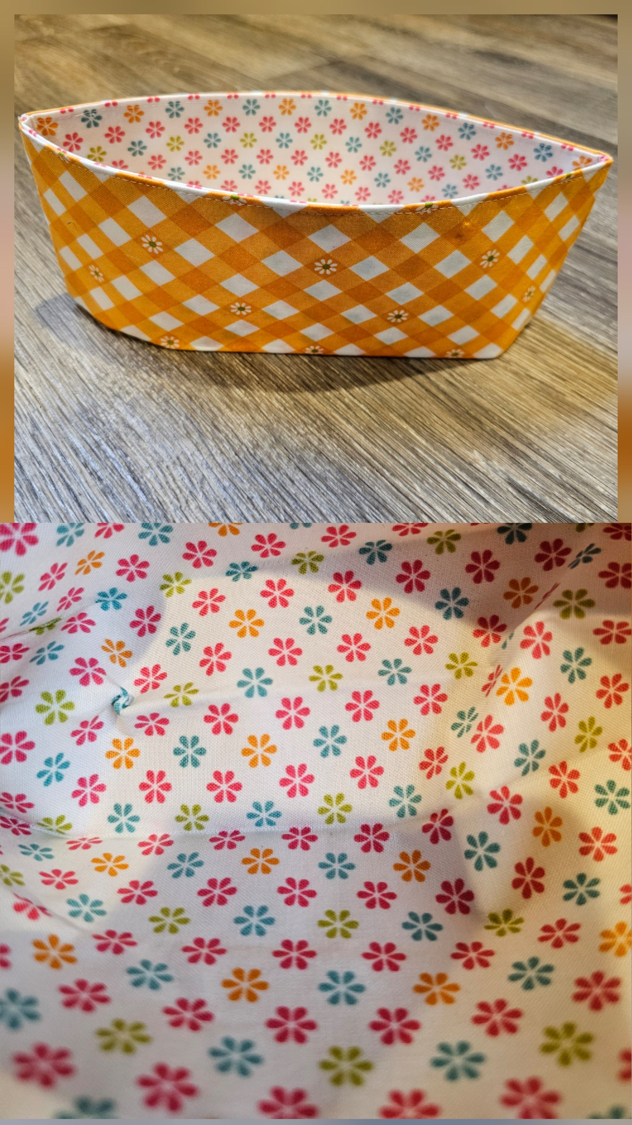 Reversible and Collapsible Cotton Fabric Baskets