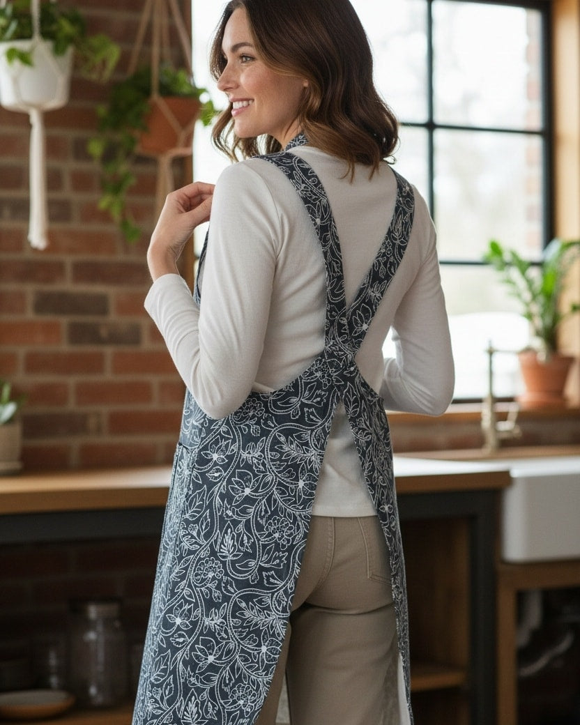Reversible crossback aprons