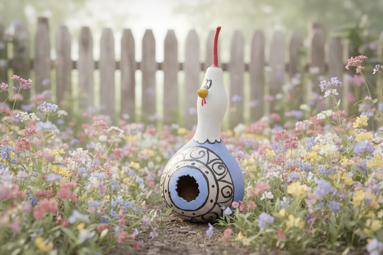 Birdhouse Gourds (with clay additions)