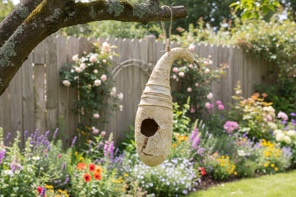 Birdhouse Gourds (with clay additions)
