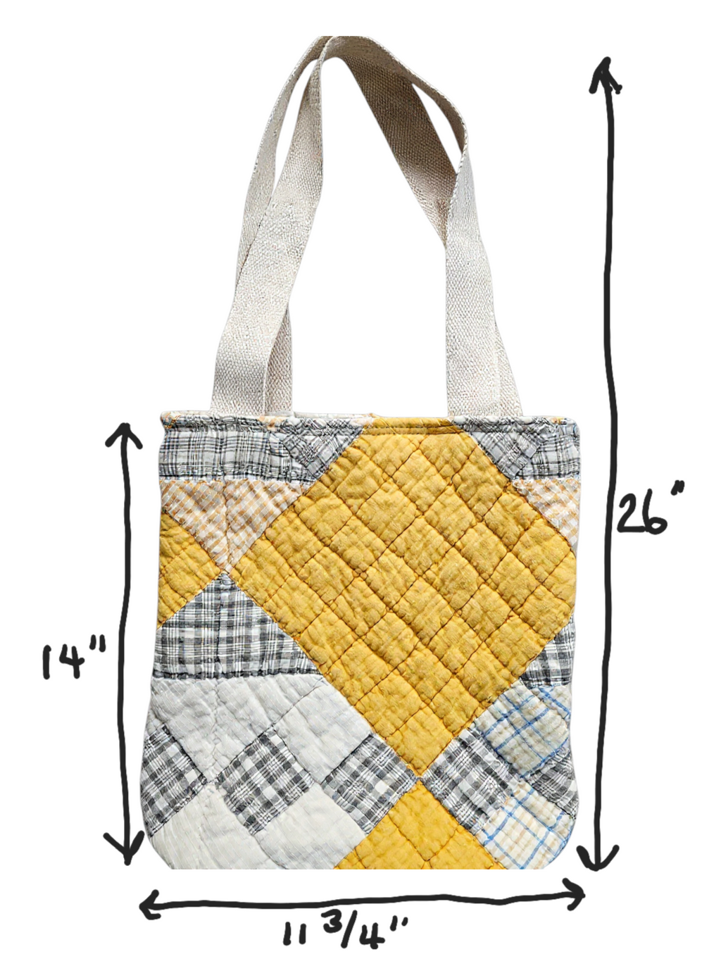 Vintage Quilted Tote Bag