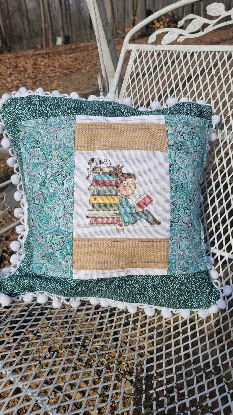 Hand stitched pillow cover