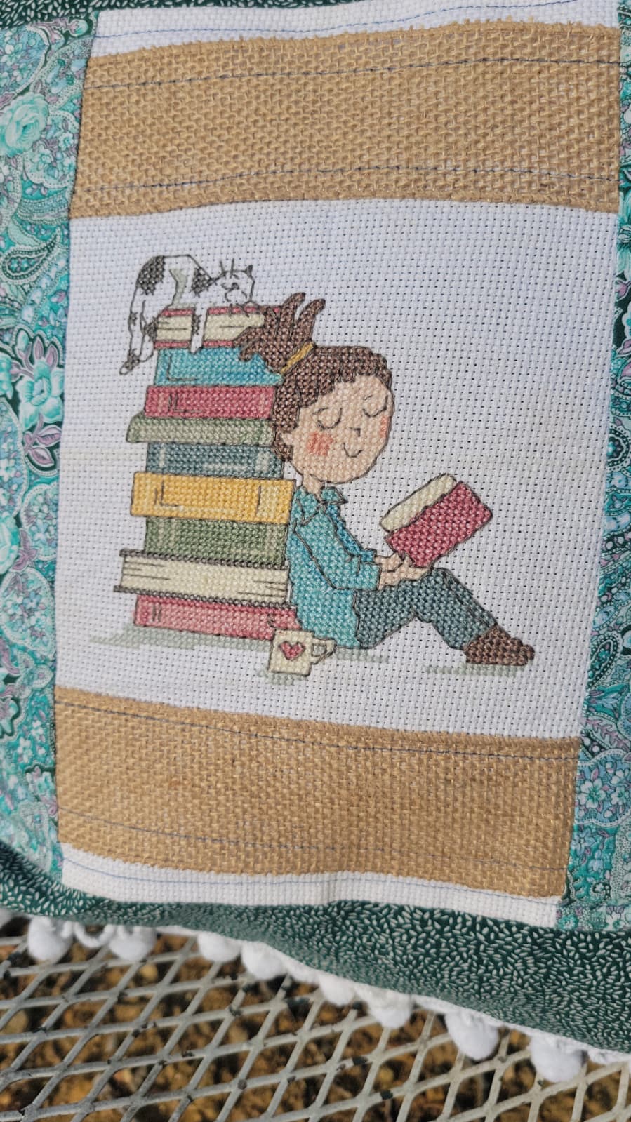 Hand stitched pillow cover