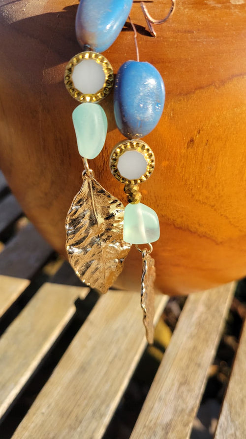 Embellished wooden vase